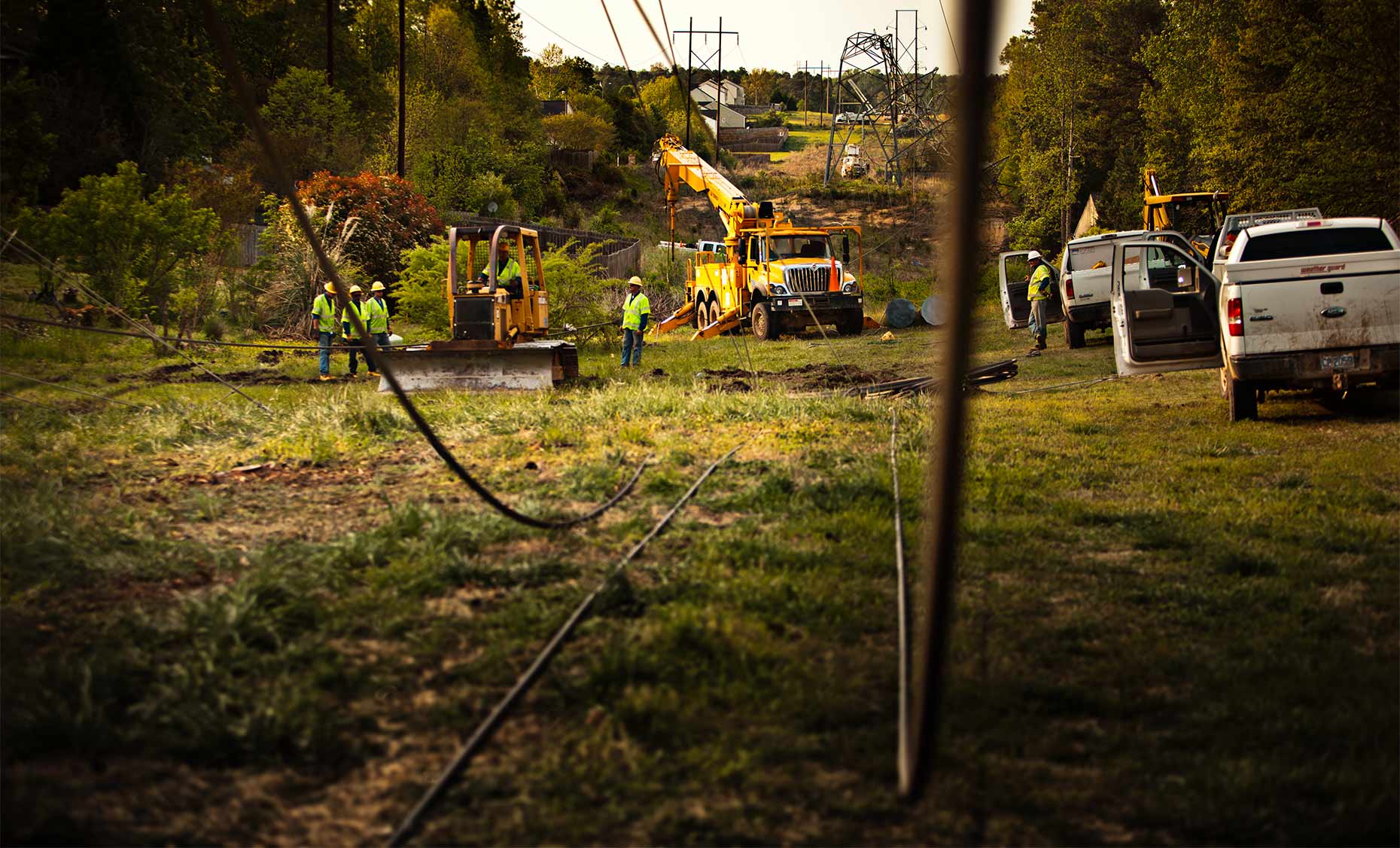 electric line, damage, repair